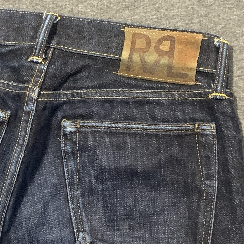 Double RL Men's Slim Fit American Woven SELVEDGE Denim Jeans Button Fly- 30x30 - Picture 8 of 15